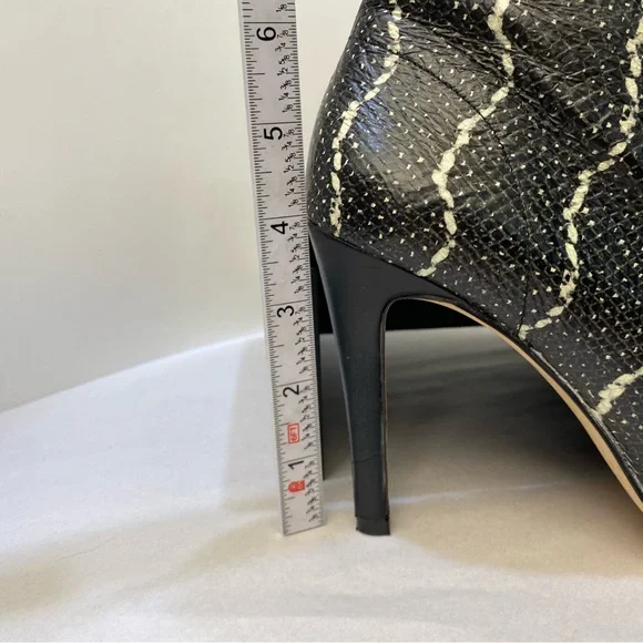 Gianni Bini Snakeskin Leather Peep Toe Ankle Bootie Stiletto Heel 7 - Picture 5 of 15